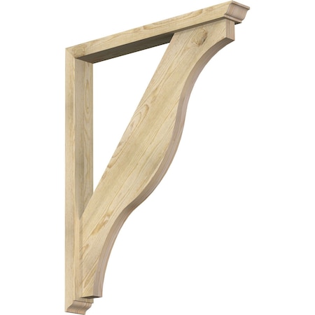 Funston Traditional Rough Sawn Bracket W/ Offset Brace, Douglas Fir, 4W X 32D X 40H